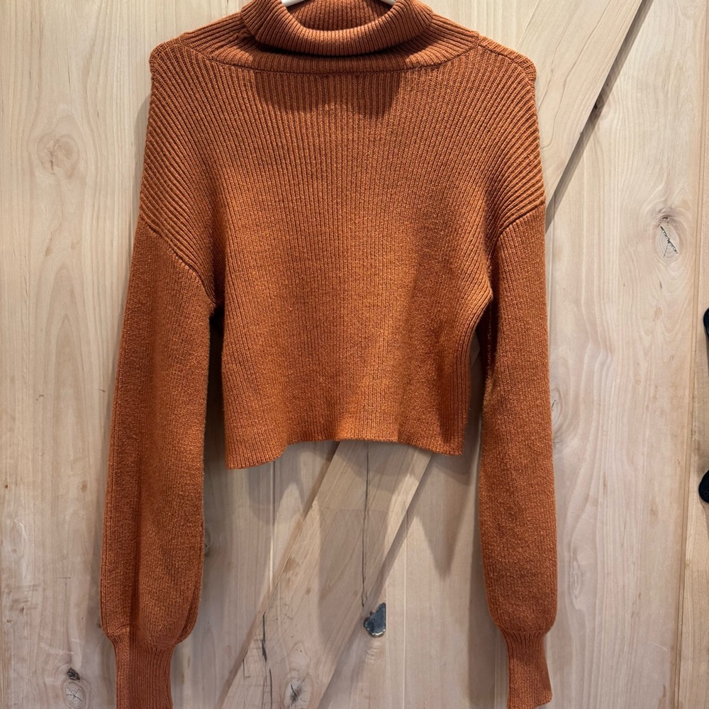 Blue Rain Rust Cowl Neck Sweater - Picture 3 of 5